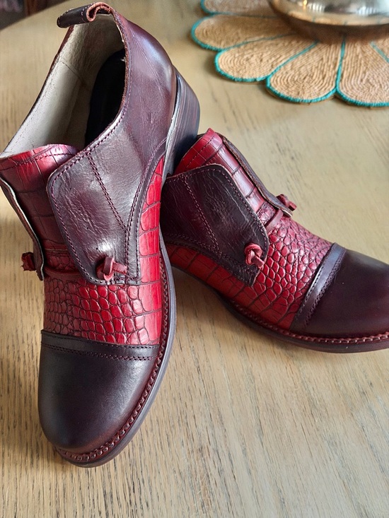 Freebird by Steven Shoes - Freebird by Steven Two-Tone Burgundy and Red Leather Oxfords